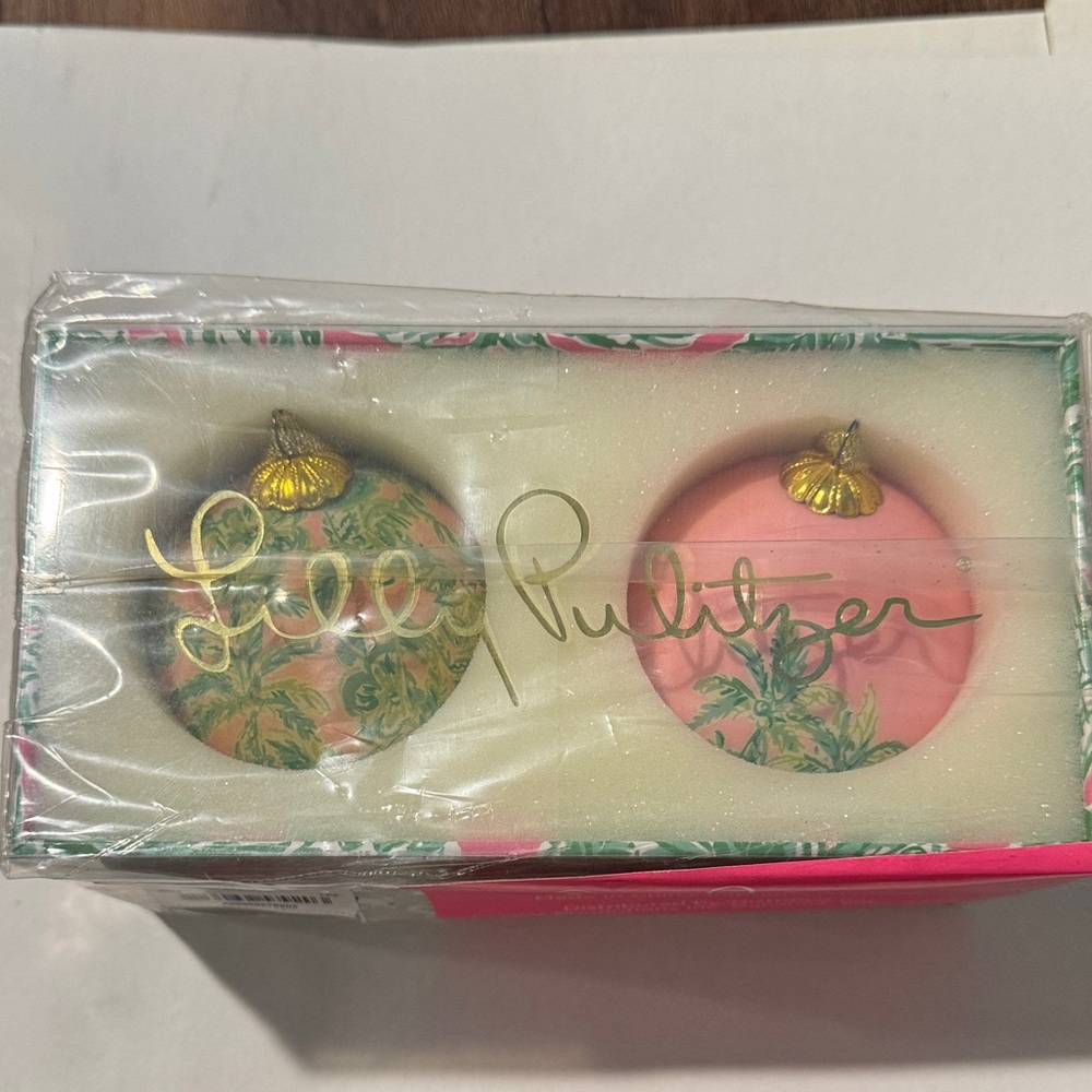 Lilly Pulitzer Christmas Ornament Set- New